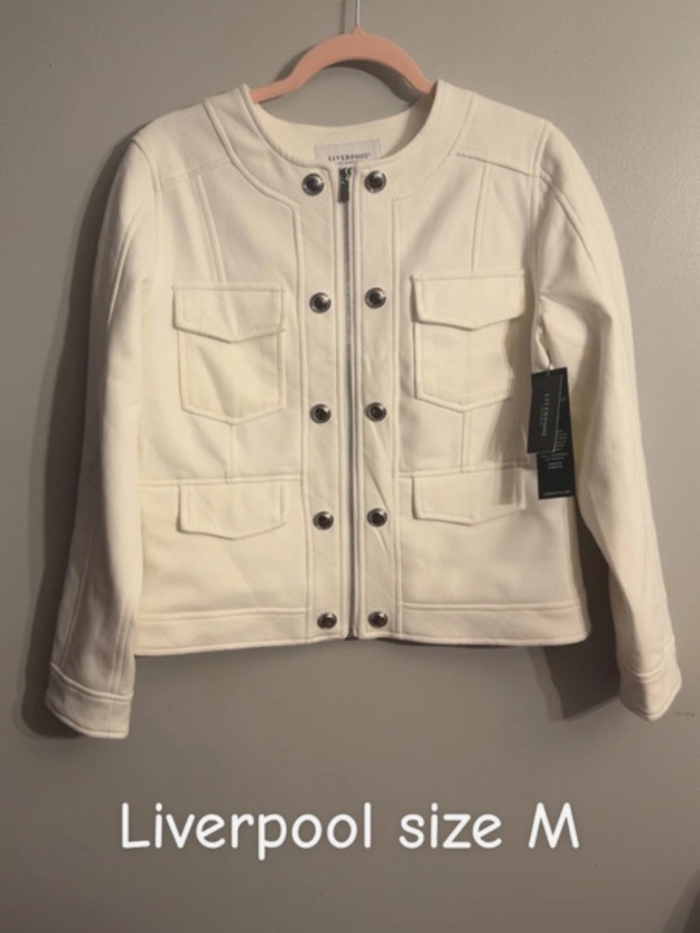 New With Tags Liverpool White Jacket Size Medium Dress up or Casual Luxury